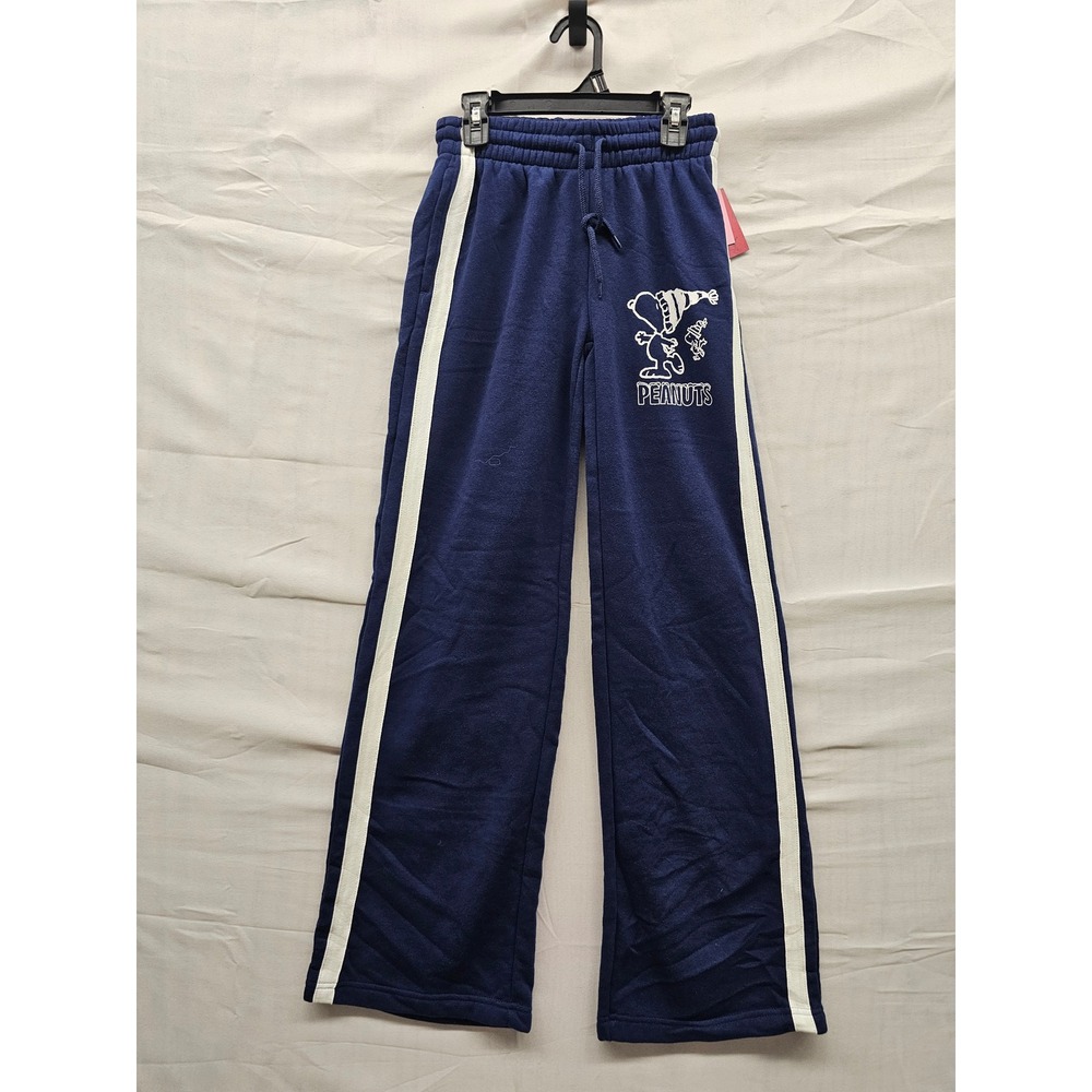 Peanuts Womens Snoopy Graphic Sweatpants Blue‎ Cotton Blend Relaxed Size XXS